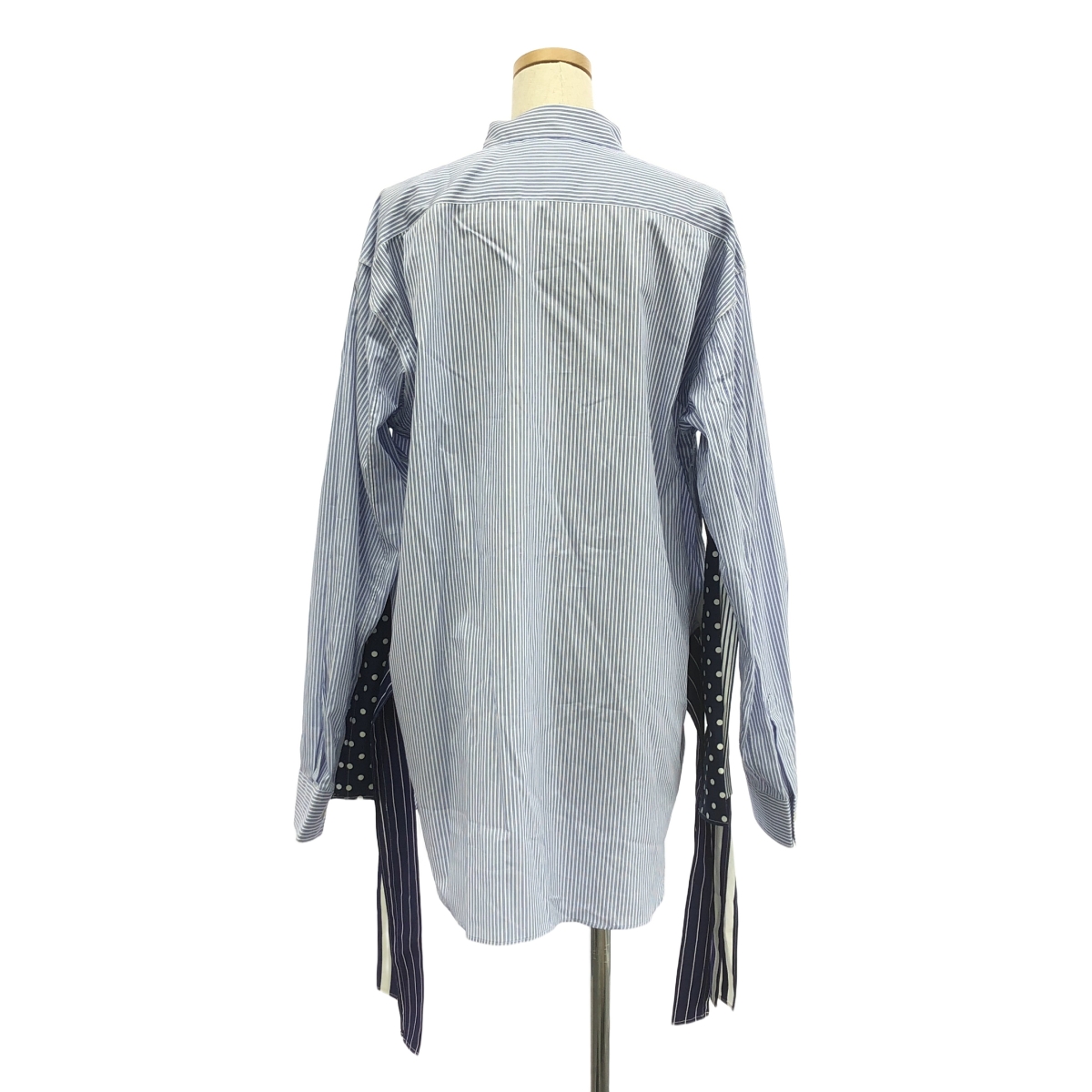 COMME des GARCONS SHIRT / コムデギャルソンシャツ コットン 変形 ストライプ ドット オーバー シャツ ブラウス