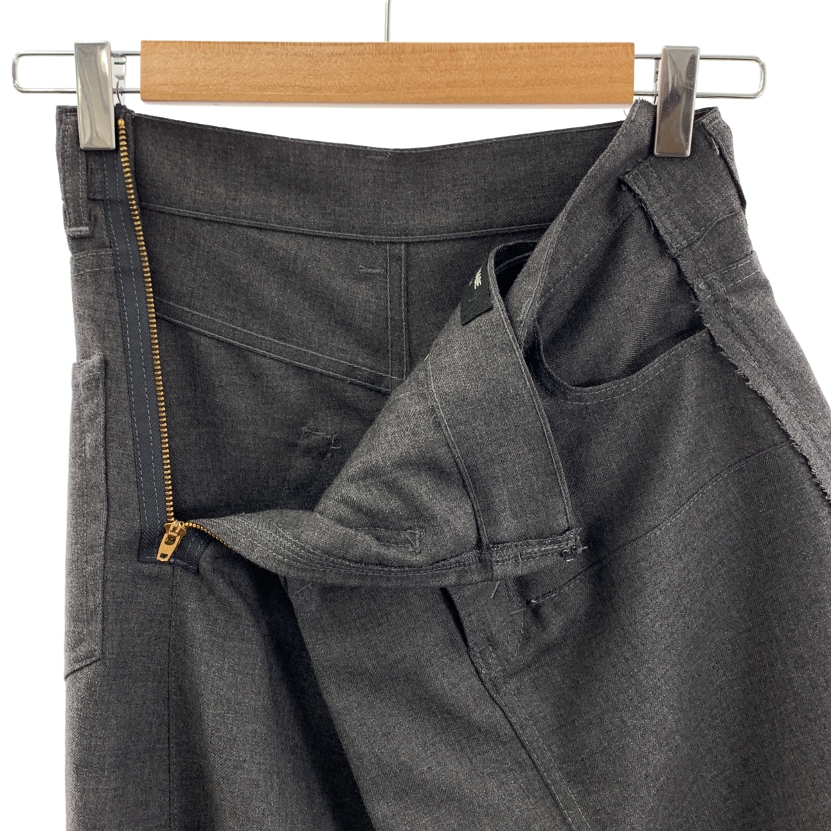 JUNYA WATANABE COMME des GARCONS / ジュンヤワタナベ ウール 変形 ジップ スカート