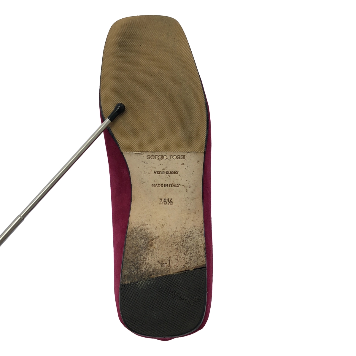 sergio rossi / セルジオロッシ SR1 Slipper スウェードレザー スクエアトゥ フラットシューズ