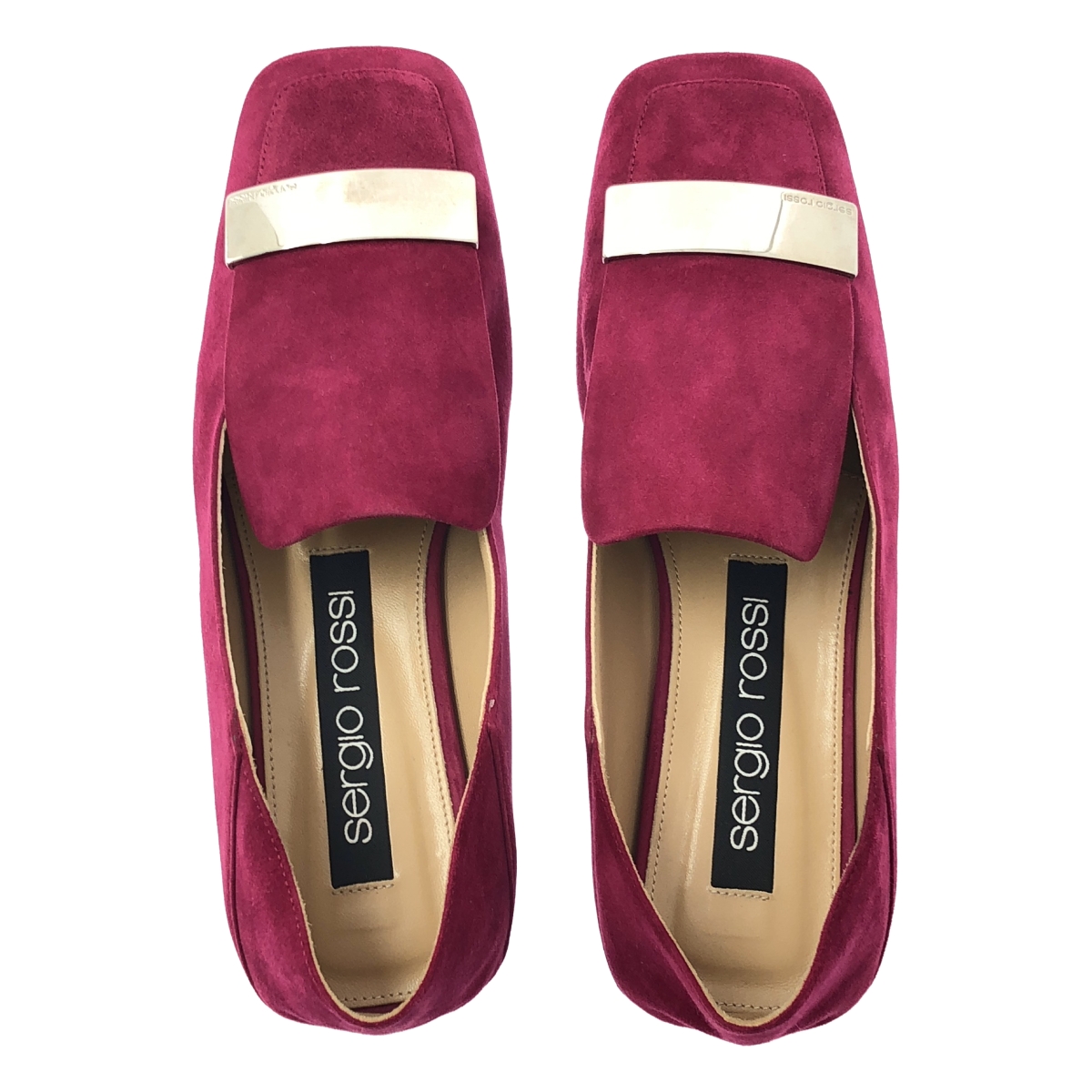 sergio rossi / セルジオロッシ SR1 Slipper スウェードレザー スクエアトゥ フラットシューズ