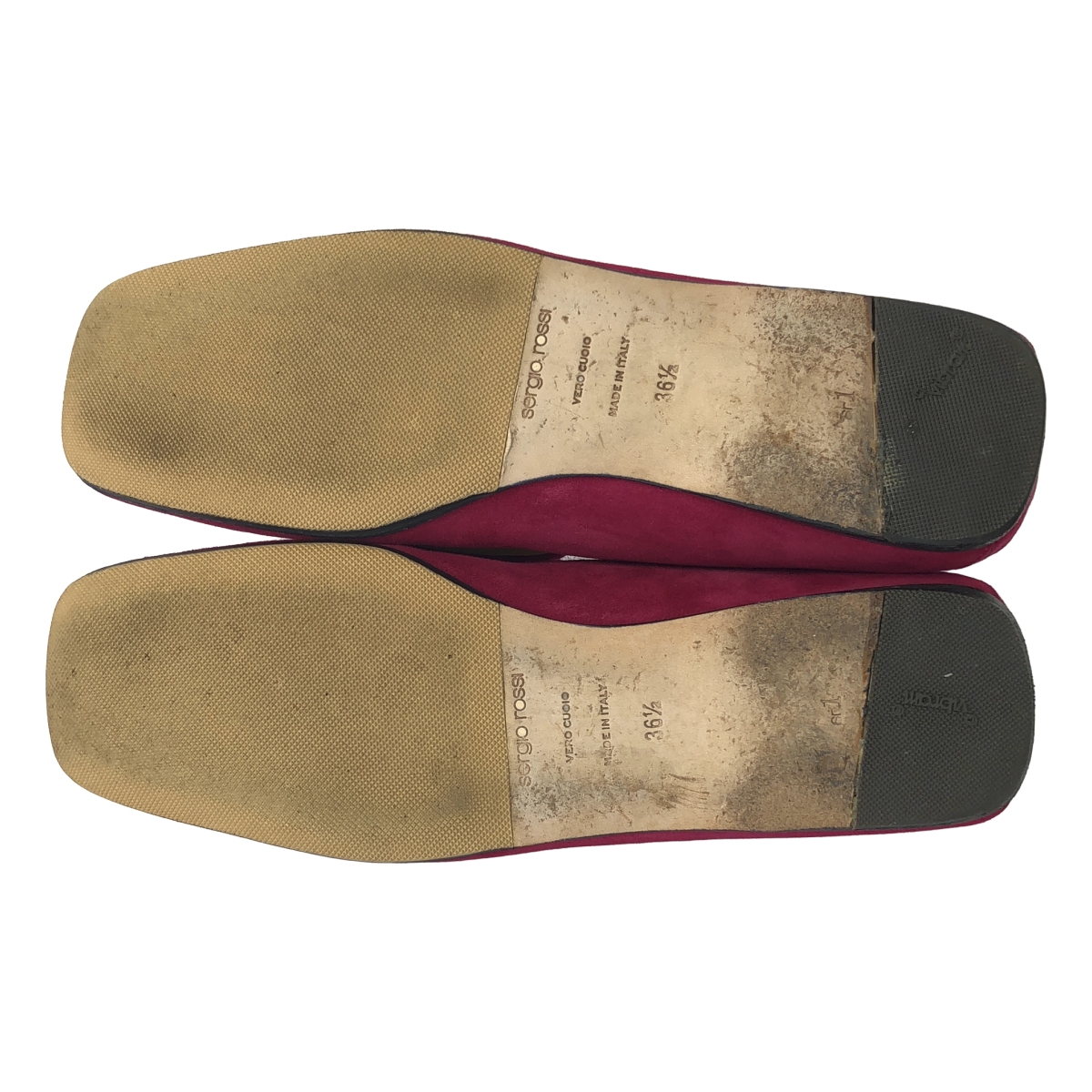 sergio rossi / セルジオロッシ SR1 Slipper スウェードレザー スクエアトゥ フラットシューズ