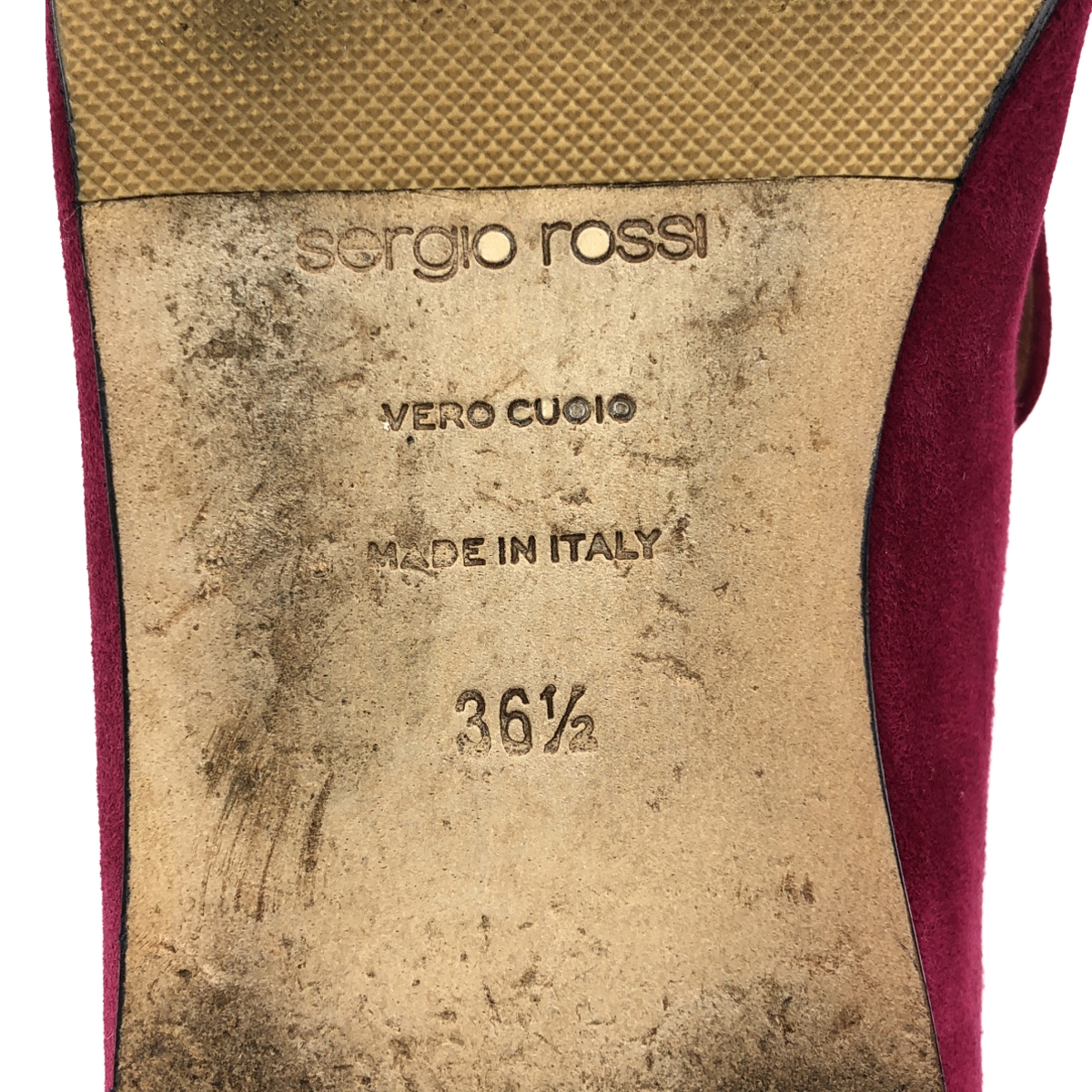 sergio rossi / セルジオロッシ SR1 Slipper スウェードレザー スクエアトゥ フラットシューズ