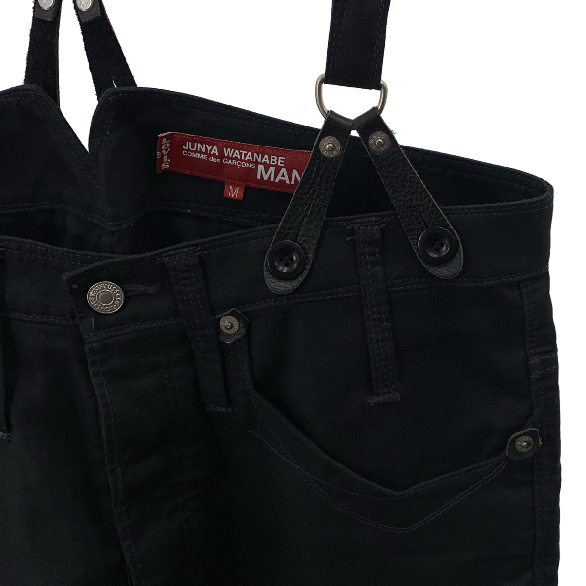 JUNYA WATANABE COMME des GARCONS MAN / ジュンヤワタナベコムデギャルソンマン ×Levi's リーバイス / レザーパーツサスペンダー付 コットン ペインターパンツ