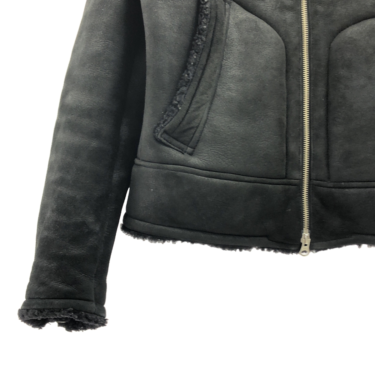 District UNITED ARROWS / ディストリクトユナイテッドアローズ ムートン シングルライダース ジャケット