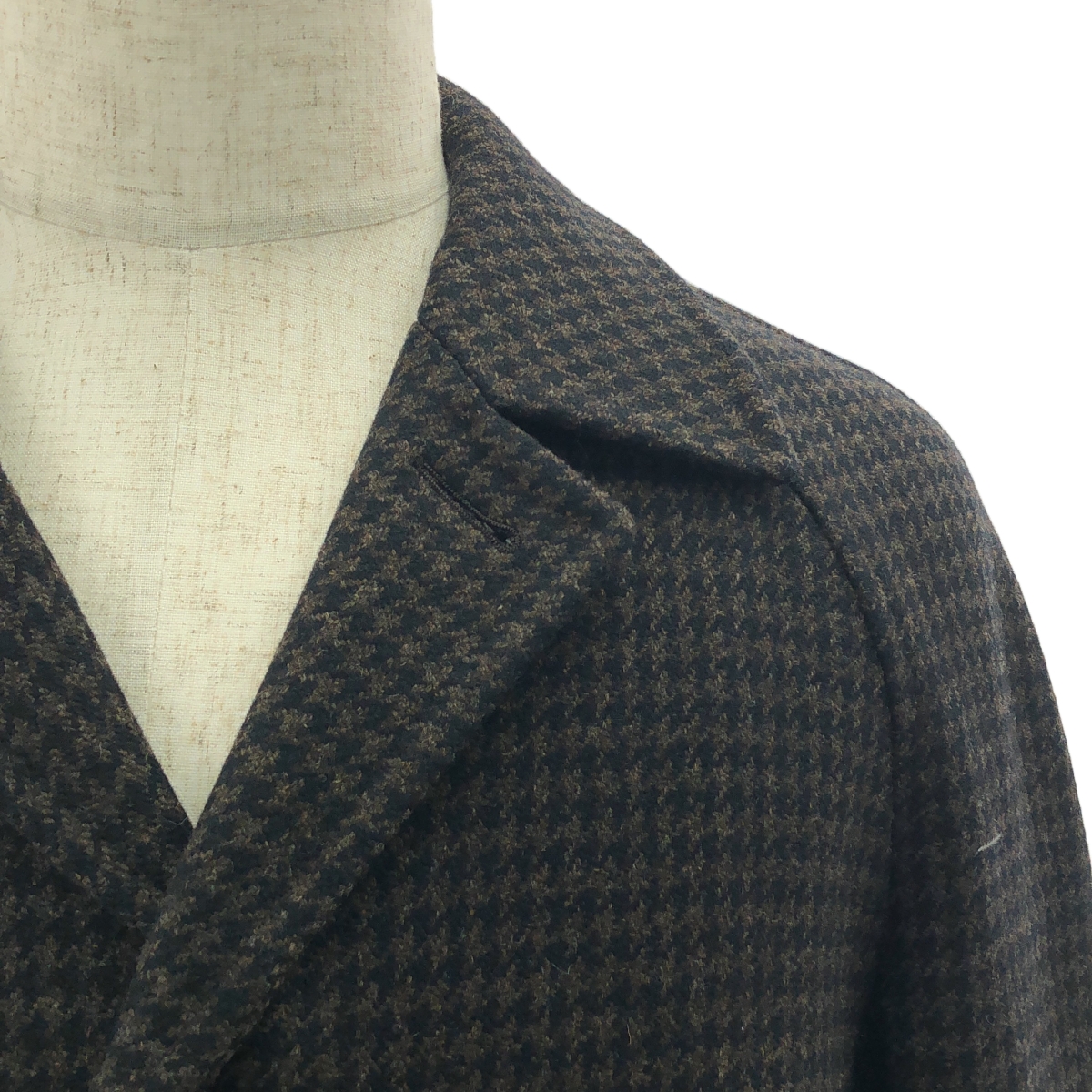RING JACKET / リングジャケット ハウンドトゥース ウール チェスターコート