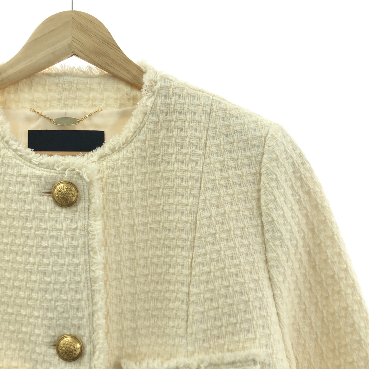 その他 ウール フリンジ ノーカラージャケット