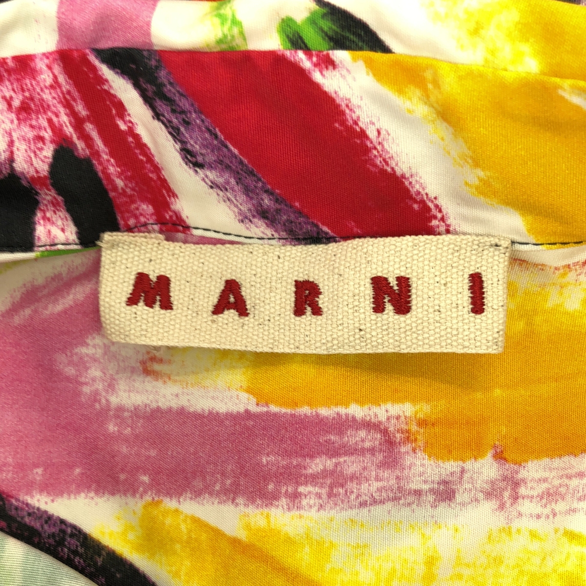MARNI / マルニ 総柄 オーバーシルエット カットオフ シャツ ワンピース