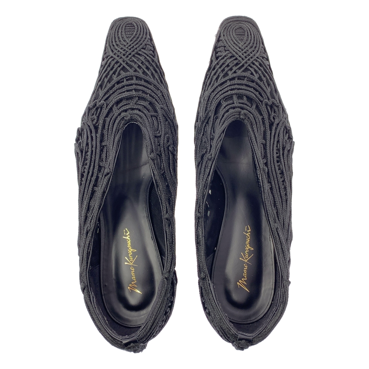 Mame Kurogouchi / マメクロゴウチ Cord Embroidery Egg Heel Pumps / エンブロイダリー フラットシューズ