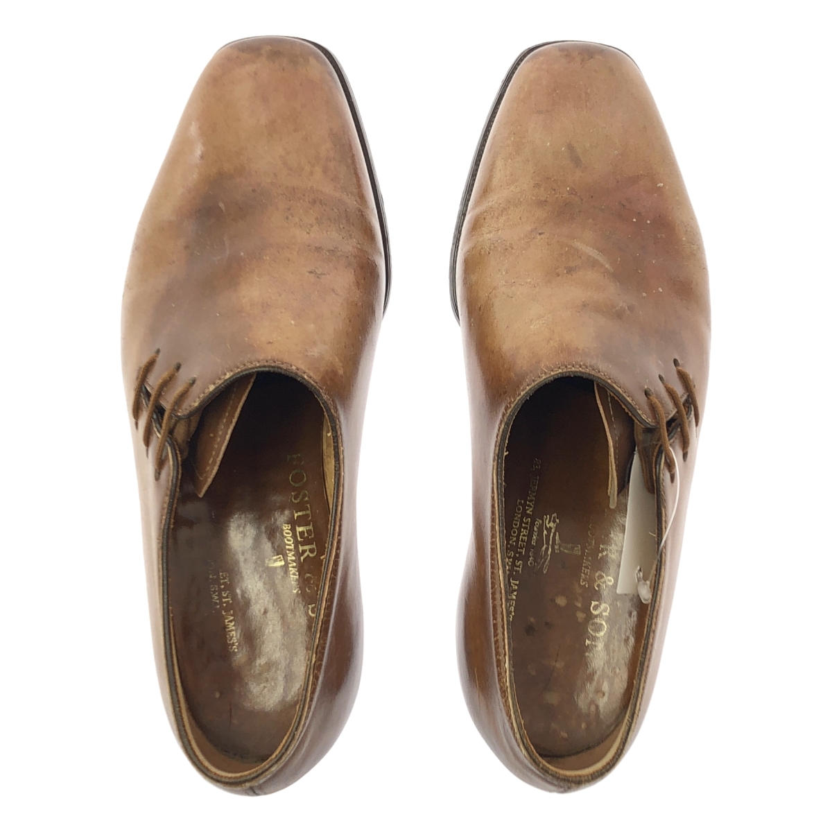 Foster & Sons / フォスターアンドサン レザー プレーントゥ サイドレース ドレスシューズ