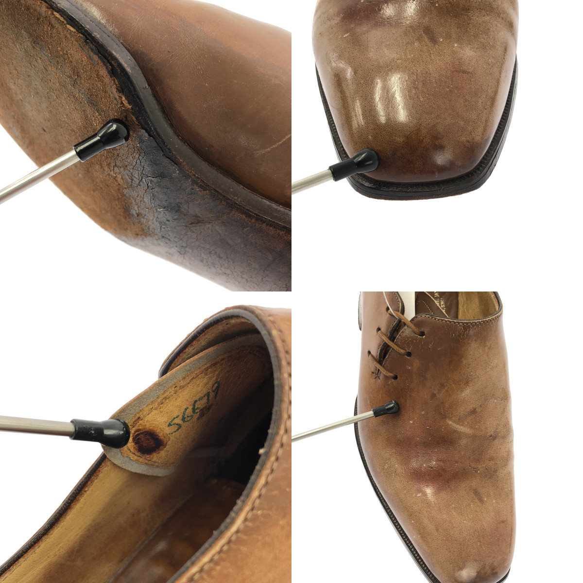 Foster & Sons / フォスターアンドサン レザー プレーントゥ サイドレース ドレスシューズ