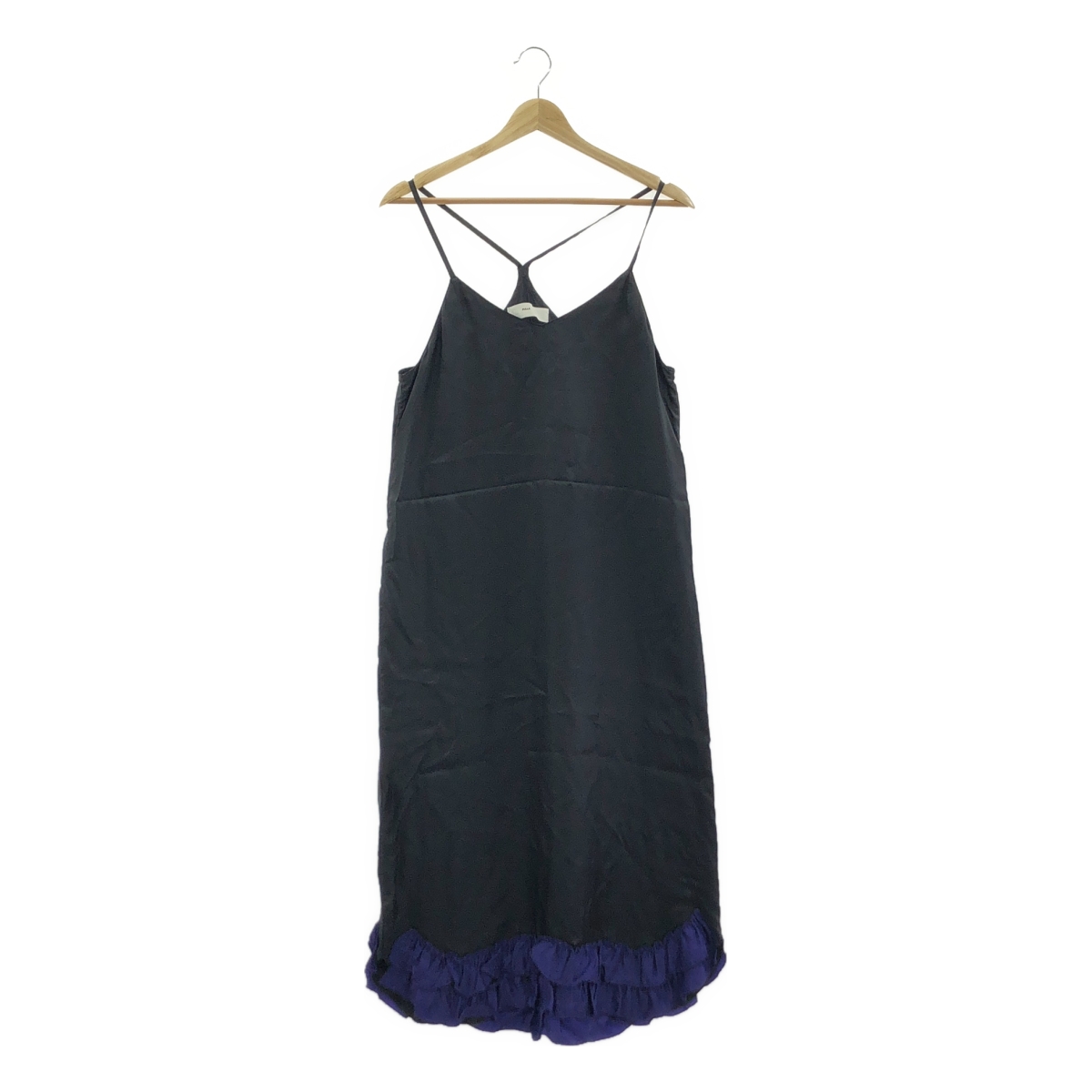【美品】  TOGA PULLA / トーガプルラ | Fringe jersey tank top リボン付き デザイン ノースリーブカットソー | 36 | グリーン | レディース Fringe jersey tank top リボン付き デザイン ノースリーブ
