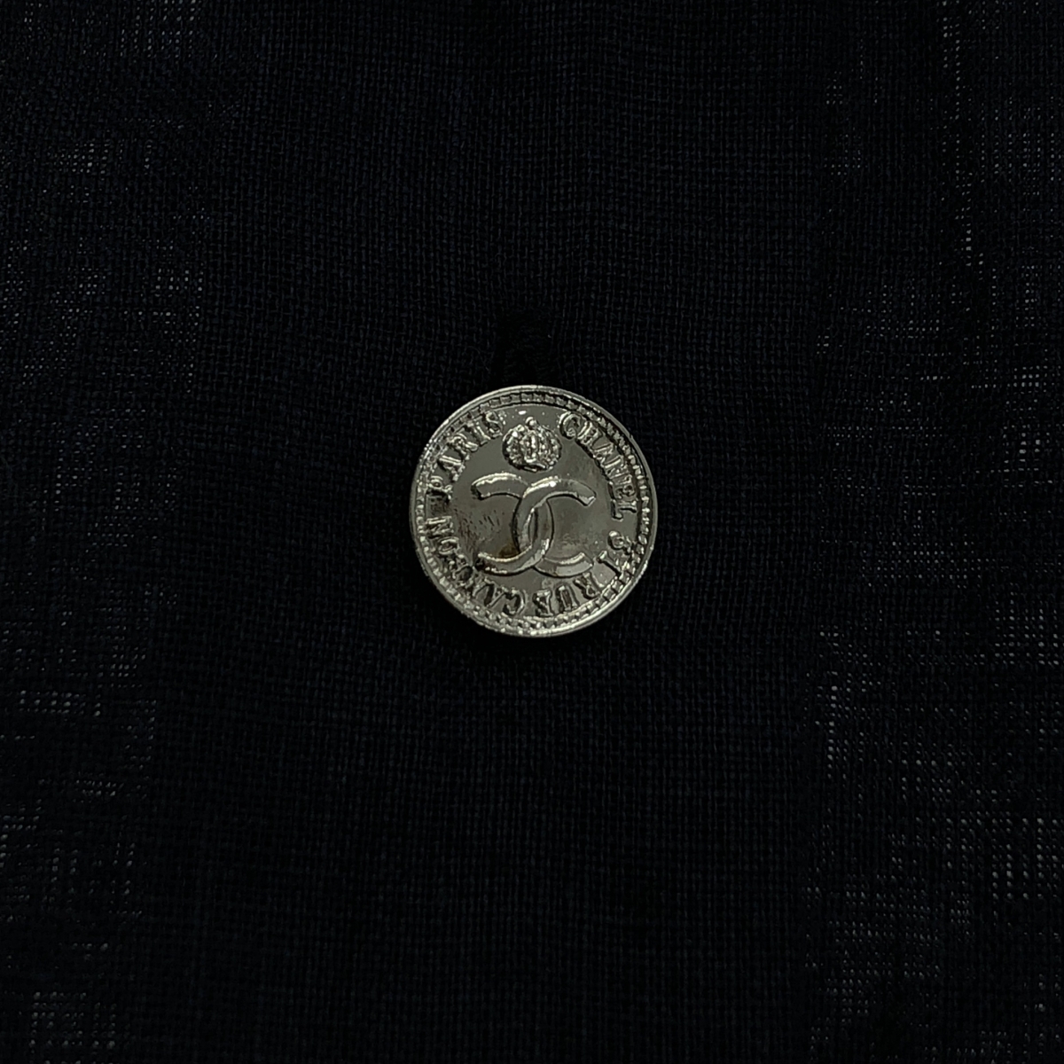 CHANEL / シャネル ココマークボタン リネン ギャザーオーバーサイズ シャツ