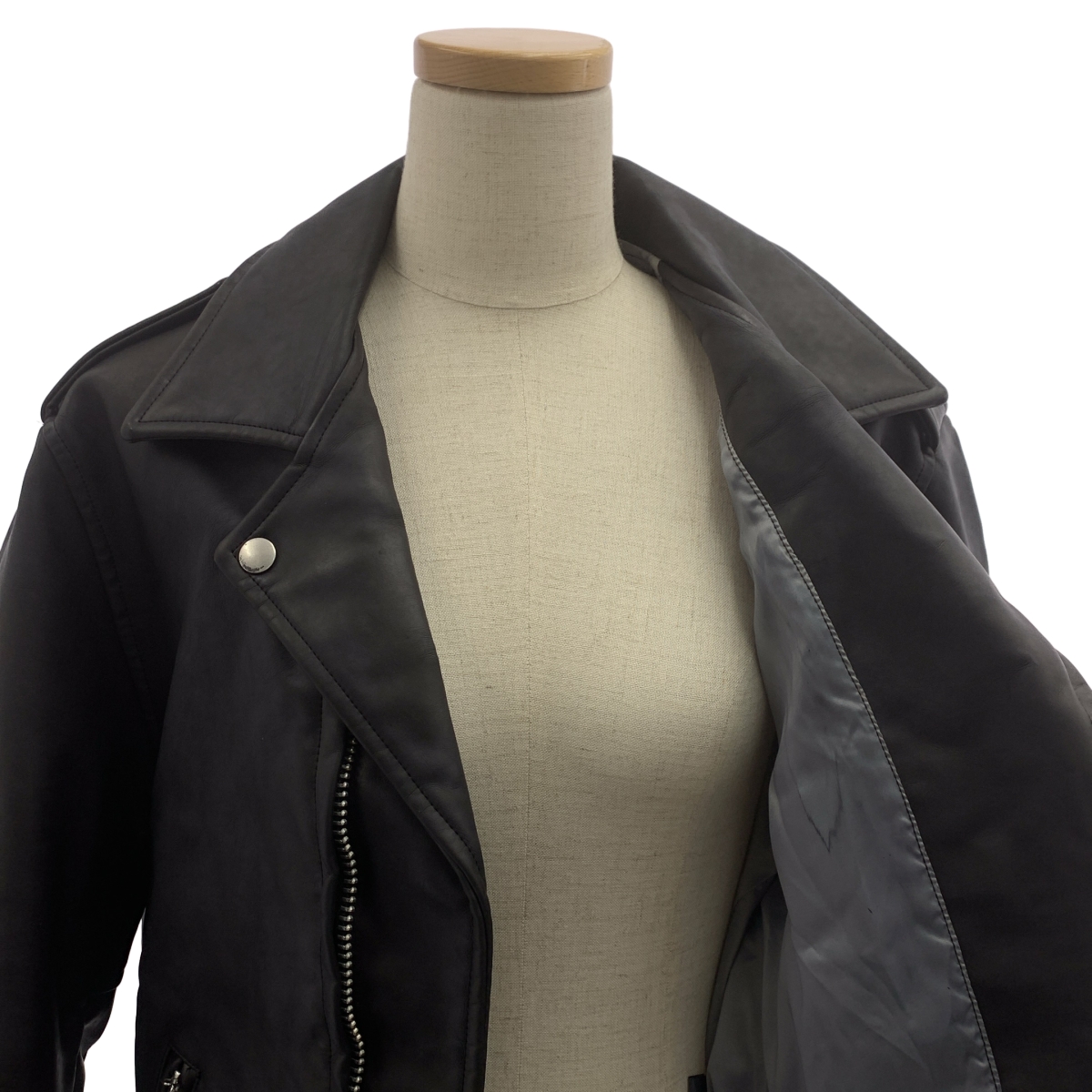 JUNYA WATANABE COMME des GARCONS / ジュンヤワタナベ レザー スタッズ ダブルライダース ジャケット / 総裏地