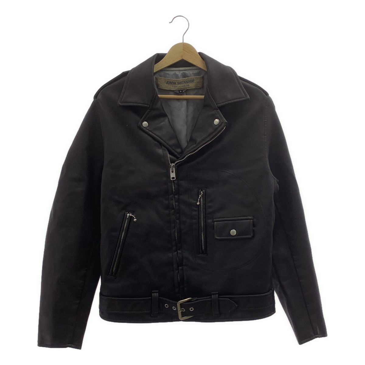 JUNYA WATANABE COMME des GARCONS / ジュンヤワタナベ レザー スタッズ ダブルライダース ジャケット / 総裏地