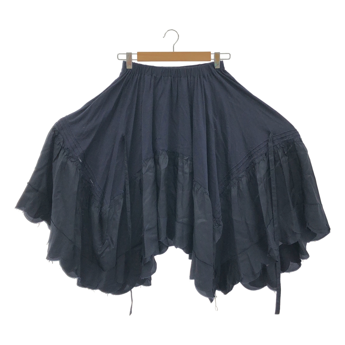 tricot COMME des GARCONS / トリココムデギャルソン 異素材 切替 変形 ウエストゴム スカラップ スカート