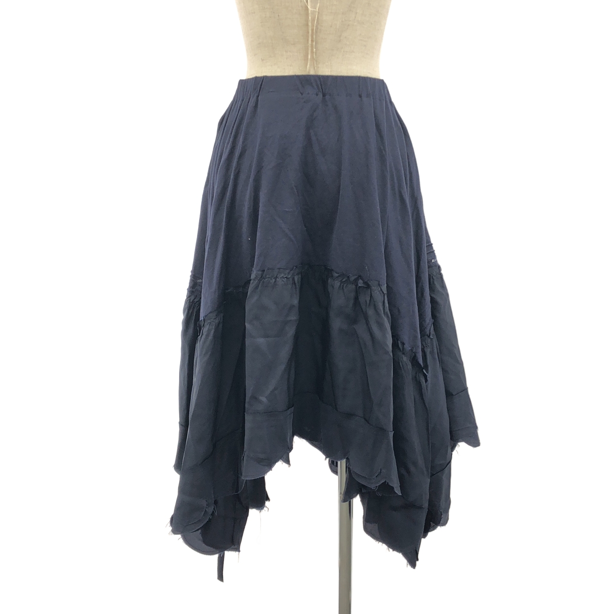 tricot COMME des GARCONS / トリココムデギャルソン 異素材 切替 変形 ウエストゴム スカラップ スカート