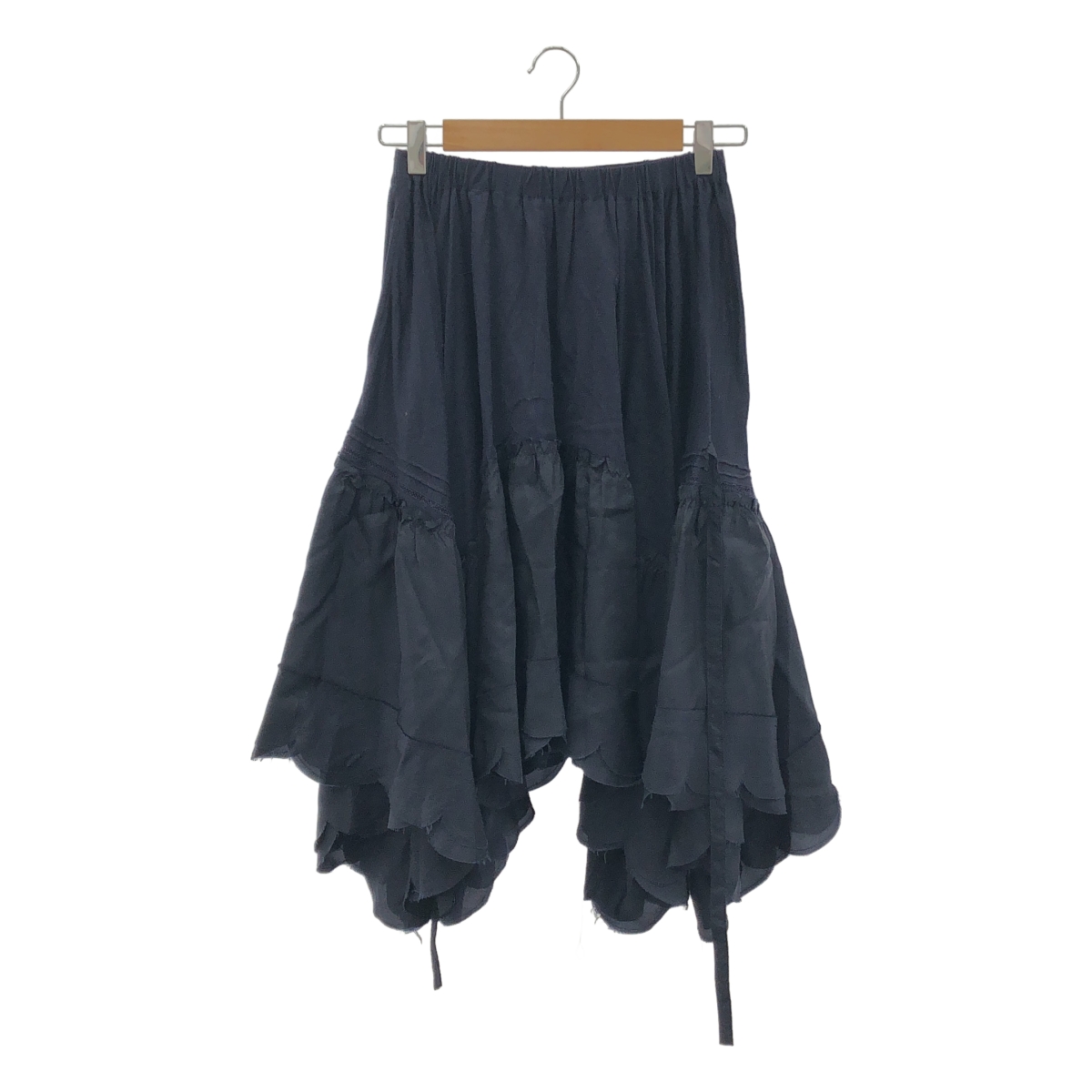 tricot COMME des GARCONS / トリココムデギャルソン 異素材 切替 変形 ウエストゴム スカラップ スカート