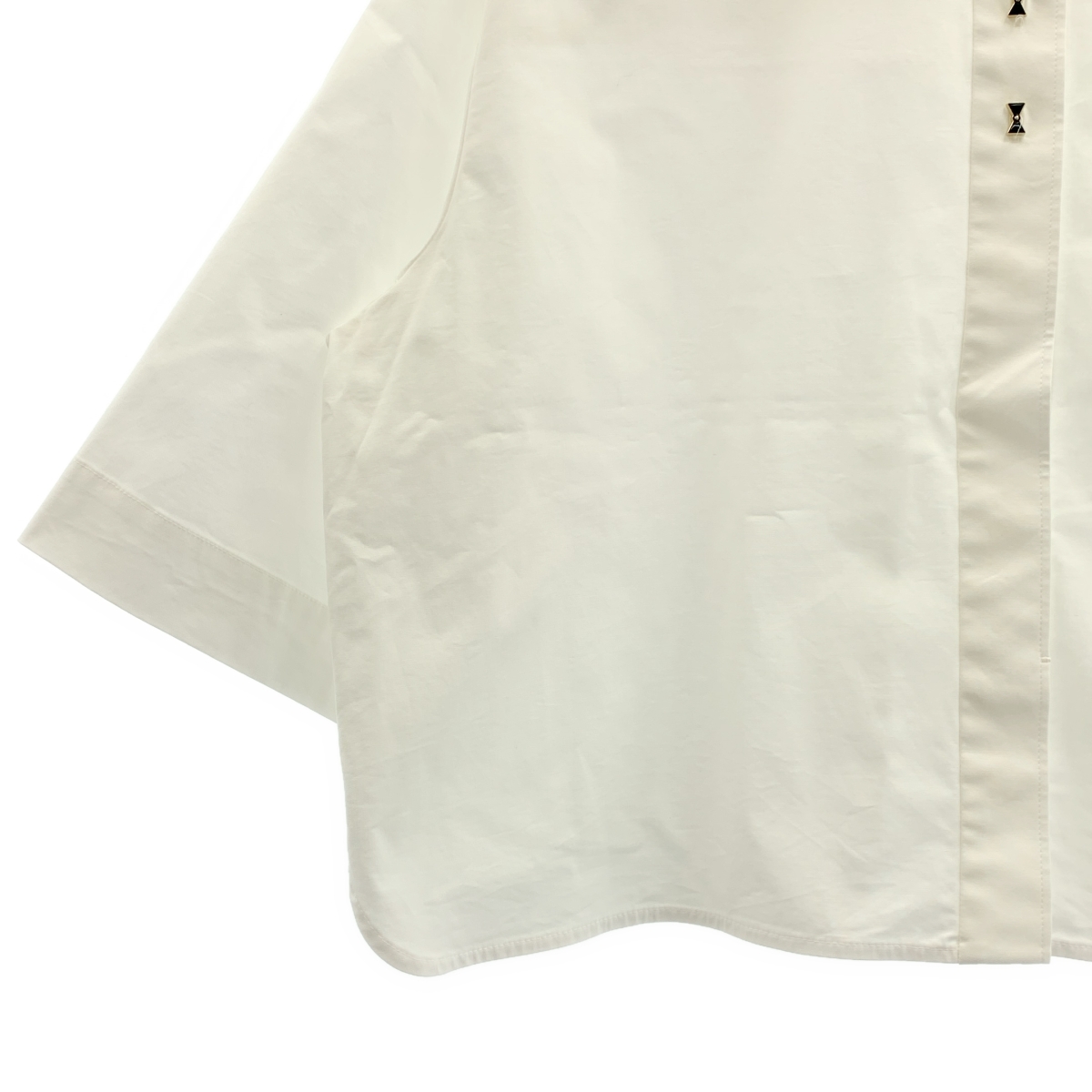 yori / ヨリ リボン ボタン ショートシャツ