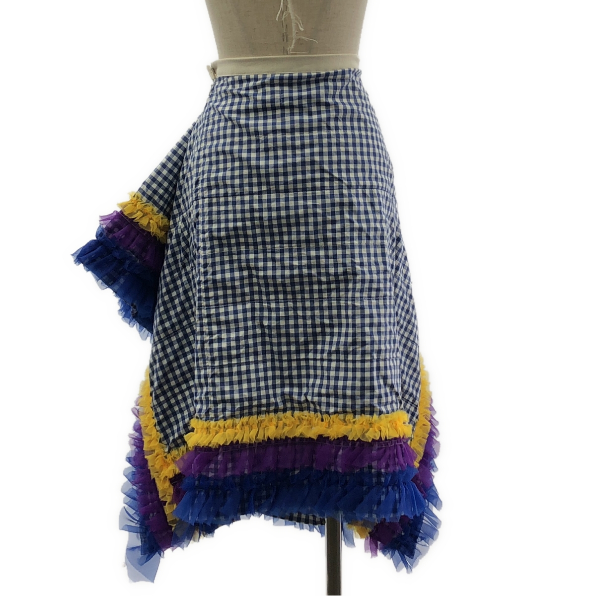 tricot COMME des GARCONS / トリココムデギャルソン チェック チュールドッキング 変形 スカート