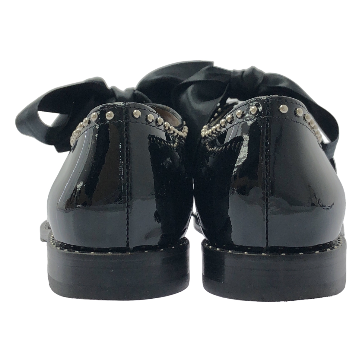 J&M DAVIDSON / ジェイアンドエムデヴィッドソン パテントレザー リボン スタッズ レースアップシューズ