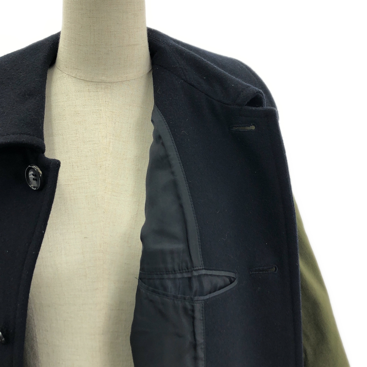 JUNYA WATANABE COMME des GARCONS / ジュンヤワタナベ ウール切替 ラウンドカラー モッズコート