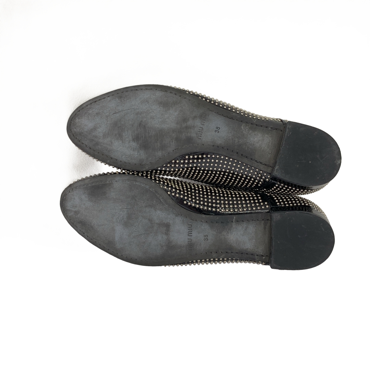 miu miu / ミュウミュウ レザー スタッズ レースアップ ドレスシューズ