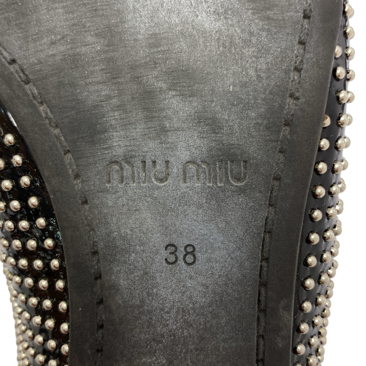 miu miu / ミュウミュウ レザー スタッズ レースアップ ドレスシューズ