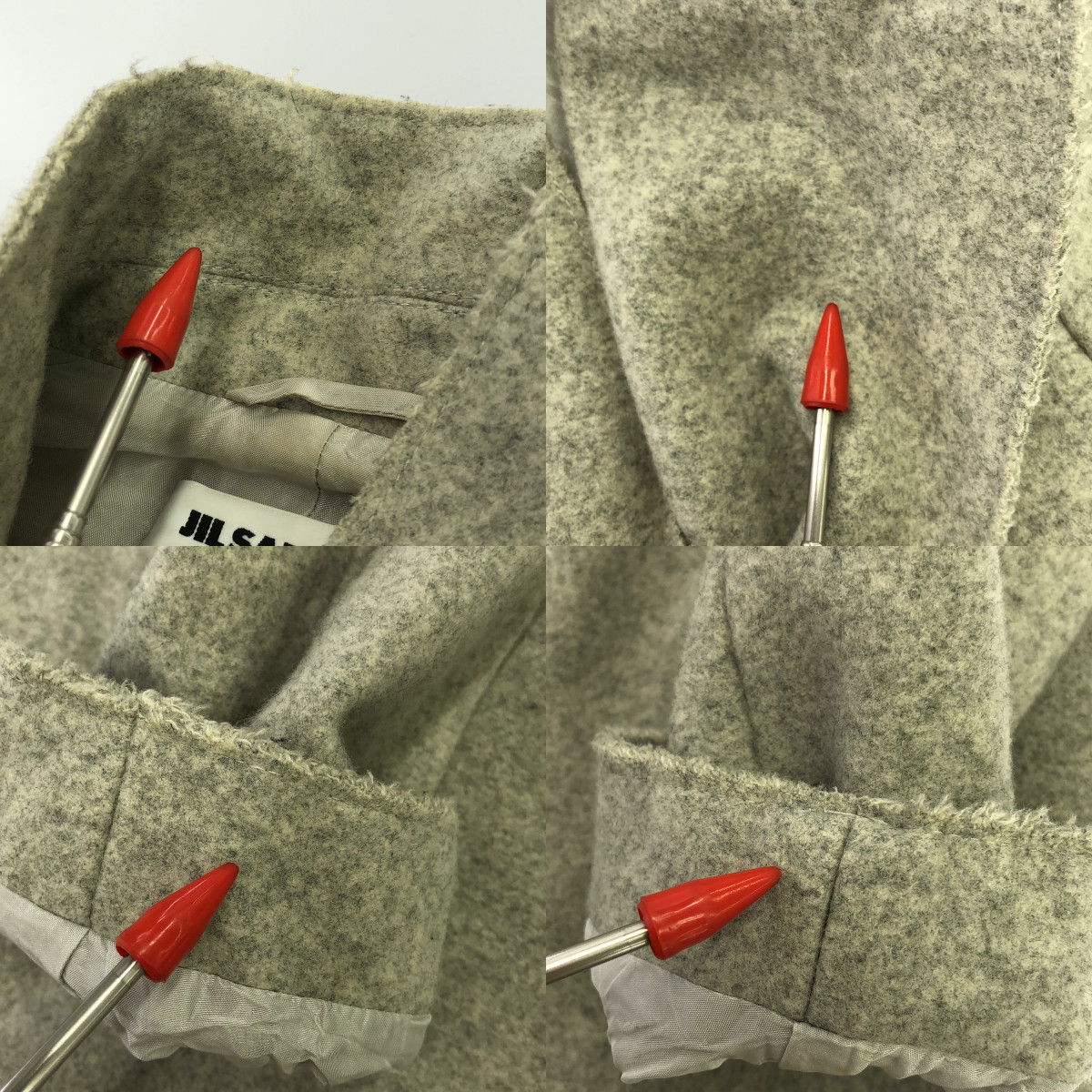 JIL SANDER / ジルサンダー カットアウト ウール ロングコート