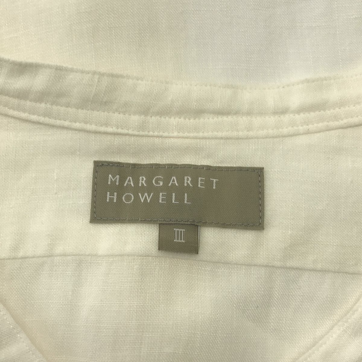 MARGARET HOWELL / マーガレットハウエル リネン バンドカラー シャツ ブラウス