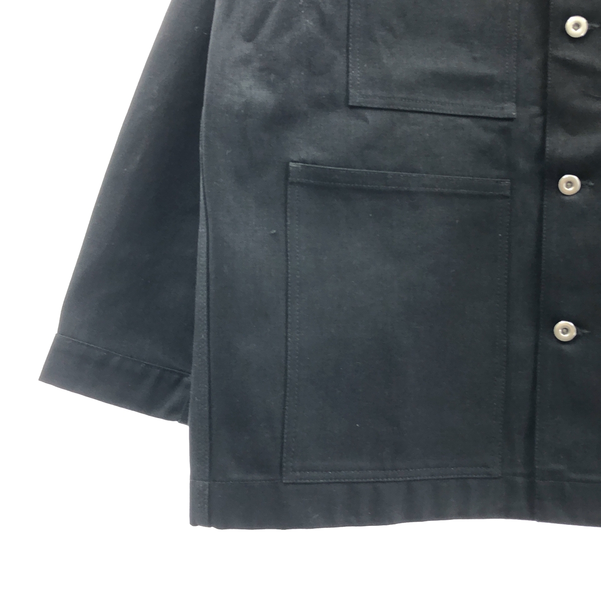 JIL SANDER / ジルサンダー BOXY FIT DENIM CHORE JACKET レザーカラー ボクシーフィット デニム チョア ジャケット