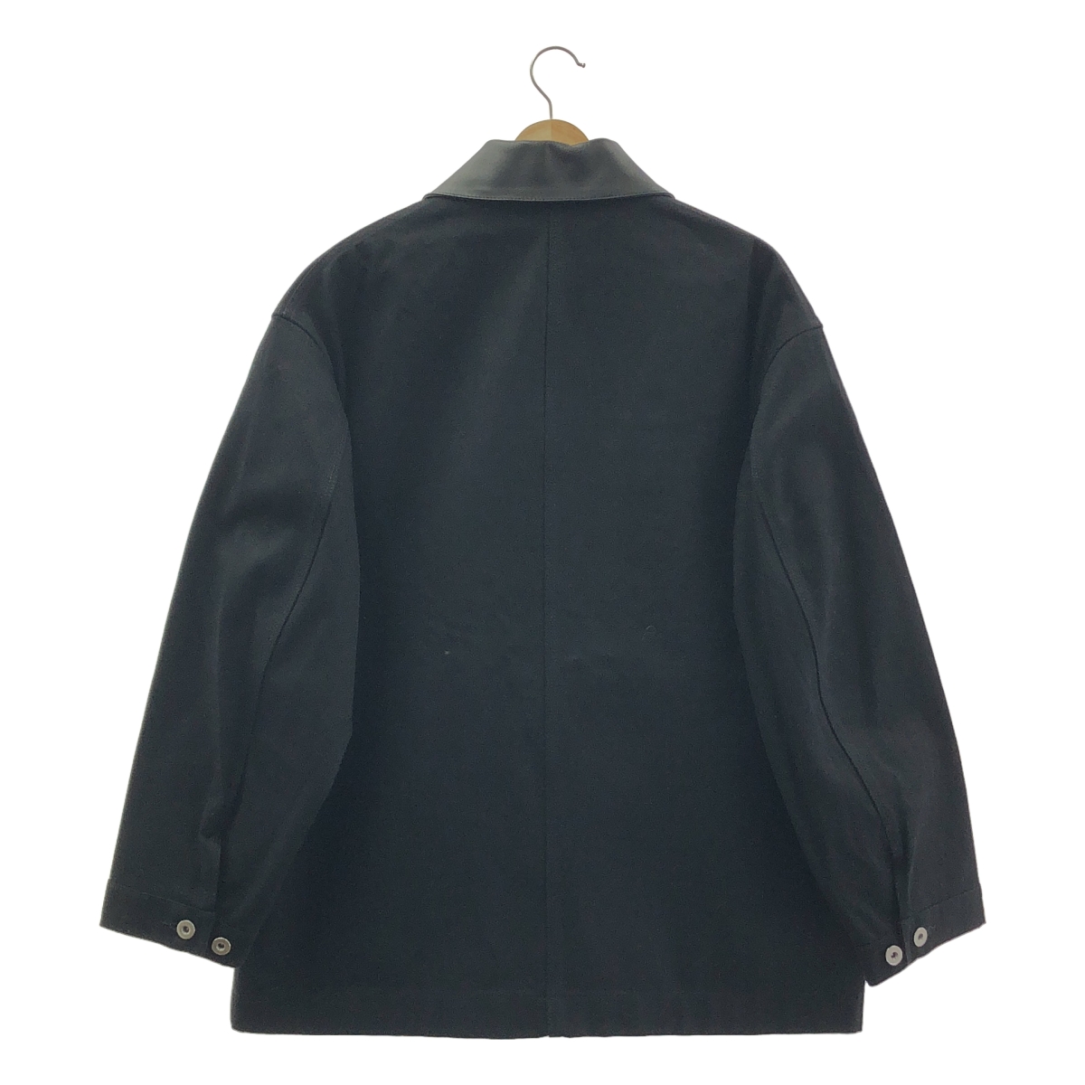JIL SANDER / ジルサンダー BOXY FIT DENIM CHORE JACKET レザーカラー ボクシーフィット デニム チョア ジャケット