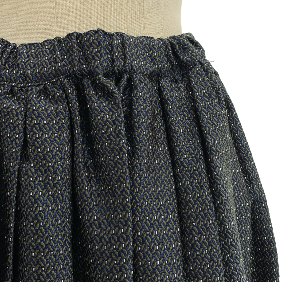 COMME des GARCONS / コムデギャルソン アセテート ジャガード ドローストリング ボリューム スカート