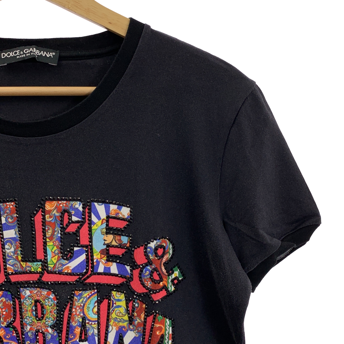 DOLCE&GABBANA / ドルチェ&ガッバーナドルガバ コットン スタッズ ロゴ Tシャツ