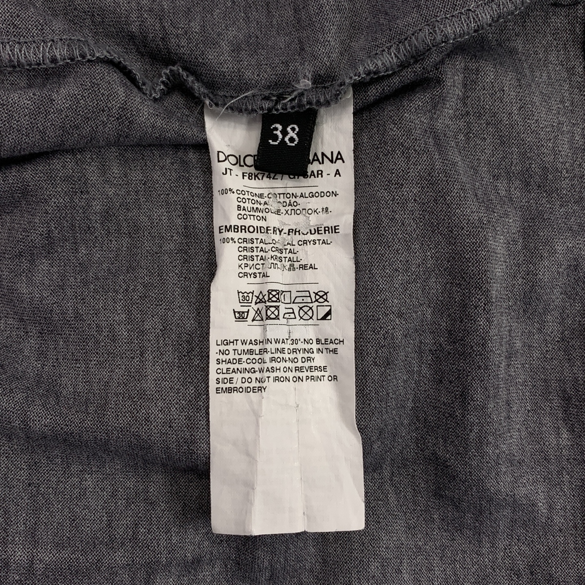 DOLCE&GABBANA / ドルチェ&ガッバーナドルガバ コットン スタッズ ロゴ Tシャツ