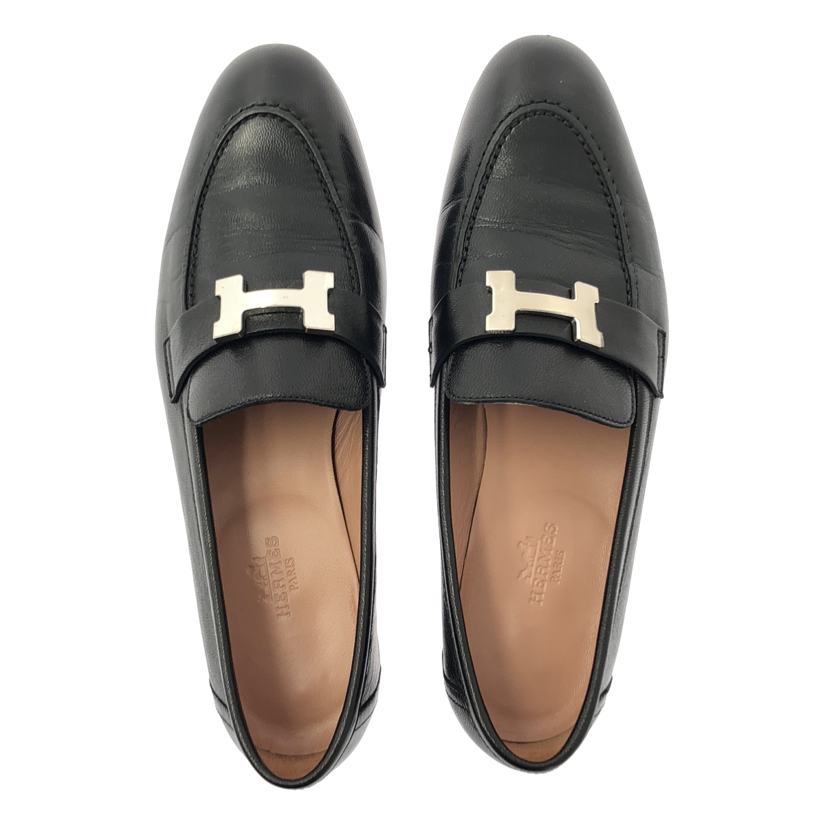 HERMES / エルメス モカシン パリ Hロゴ レザーローファー