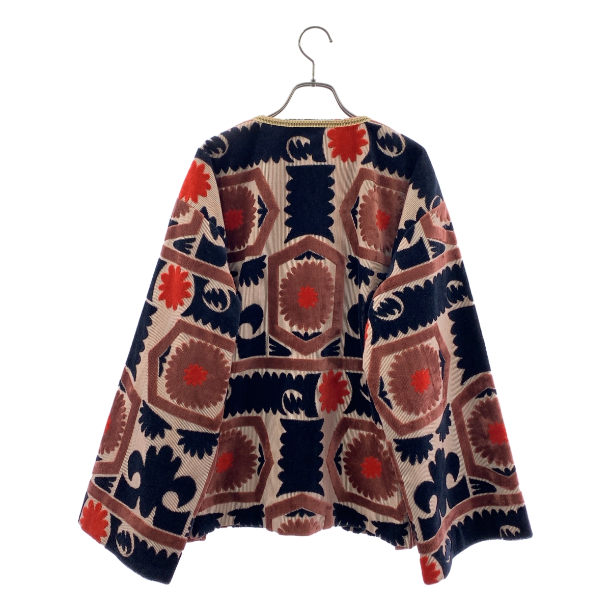 6(ROKU) / ロク PILE CUT JACQUARD JACKET ノーカラー ジャケット