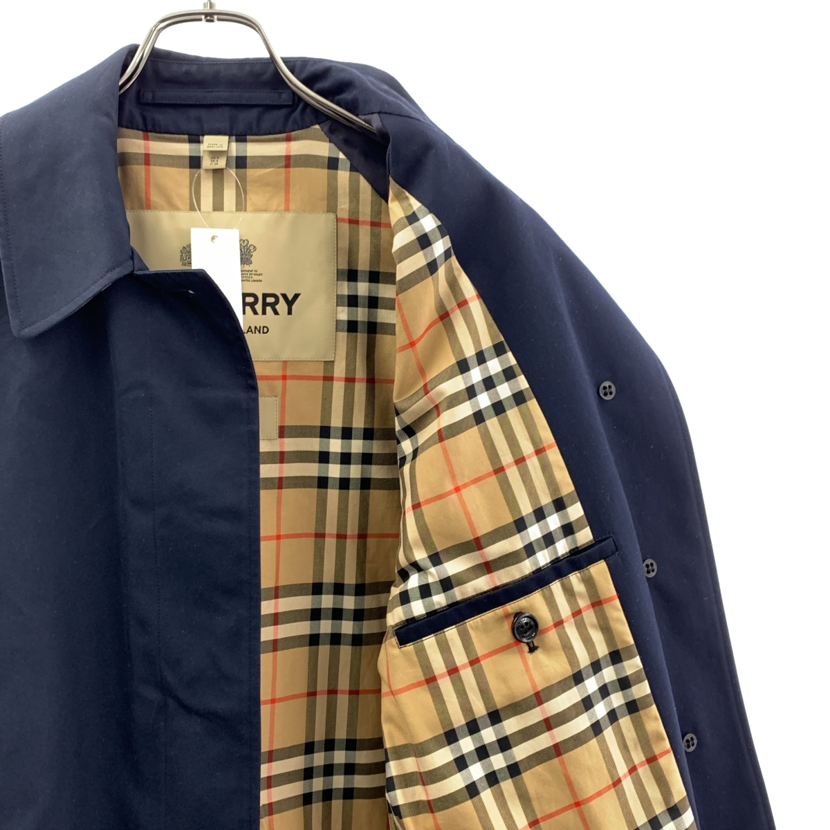 その他 コットンギャバジン 裏地ノバチェック ステンカラーコート