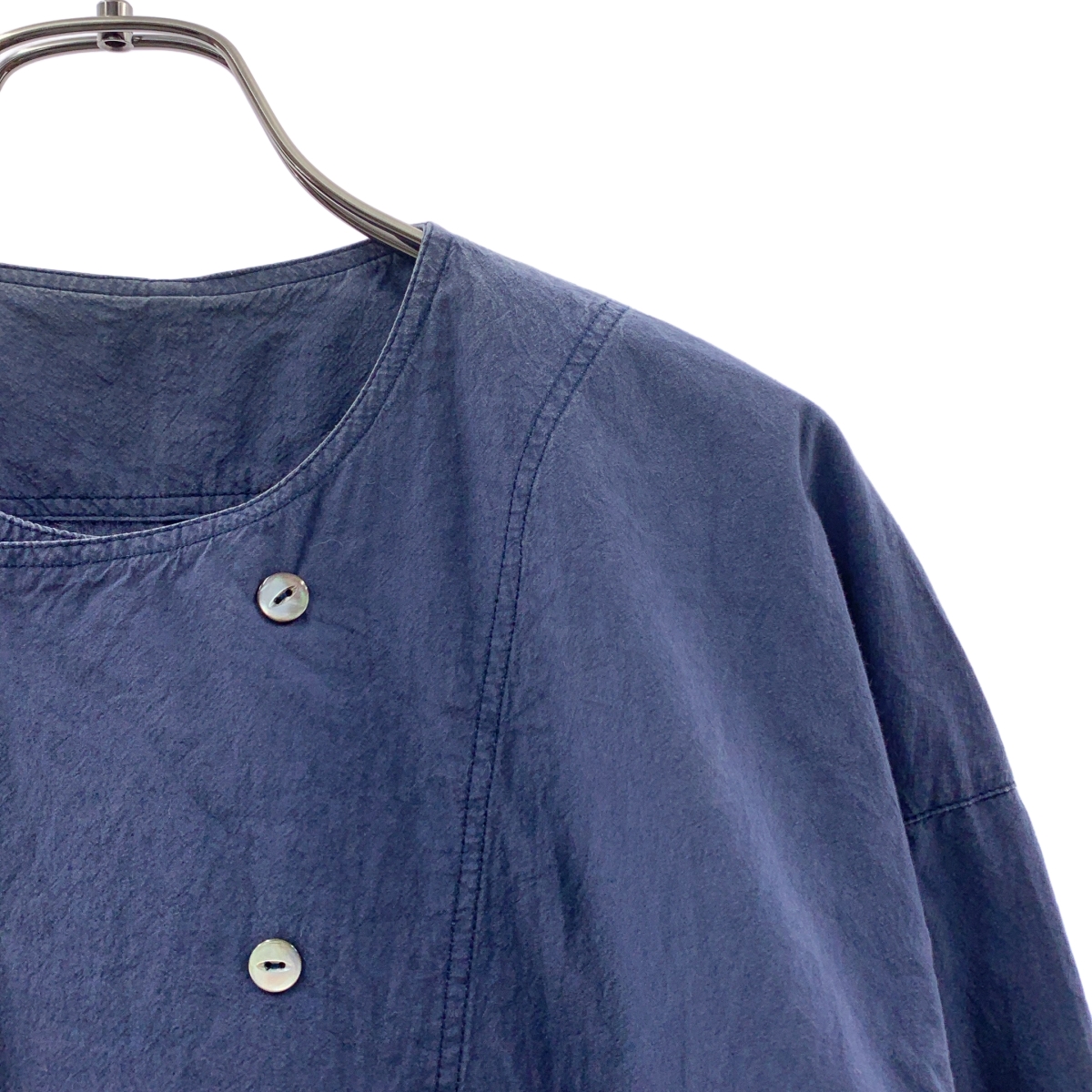 nest robe / ネストローブ ノーカラー ダブル ロングコート