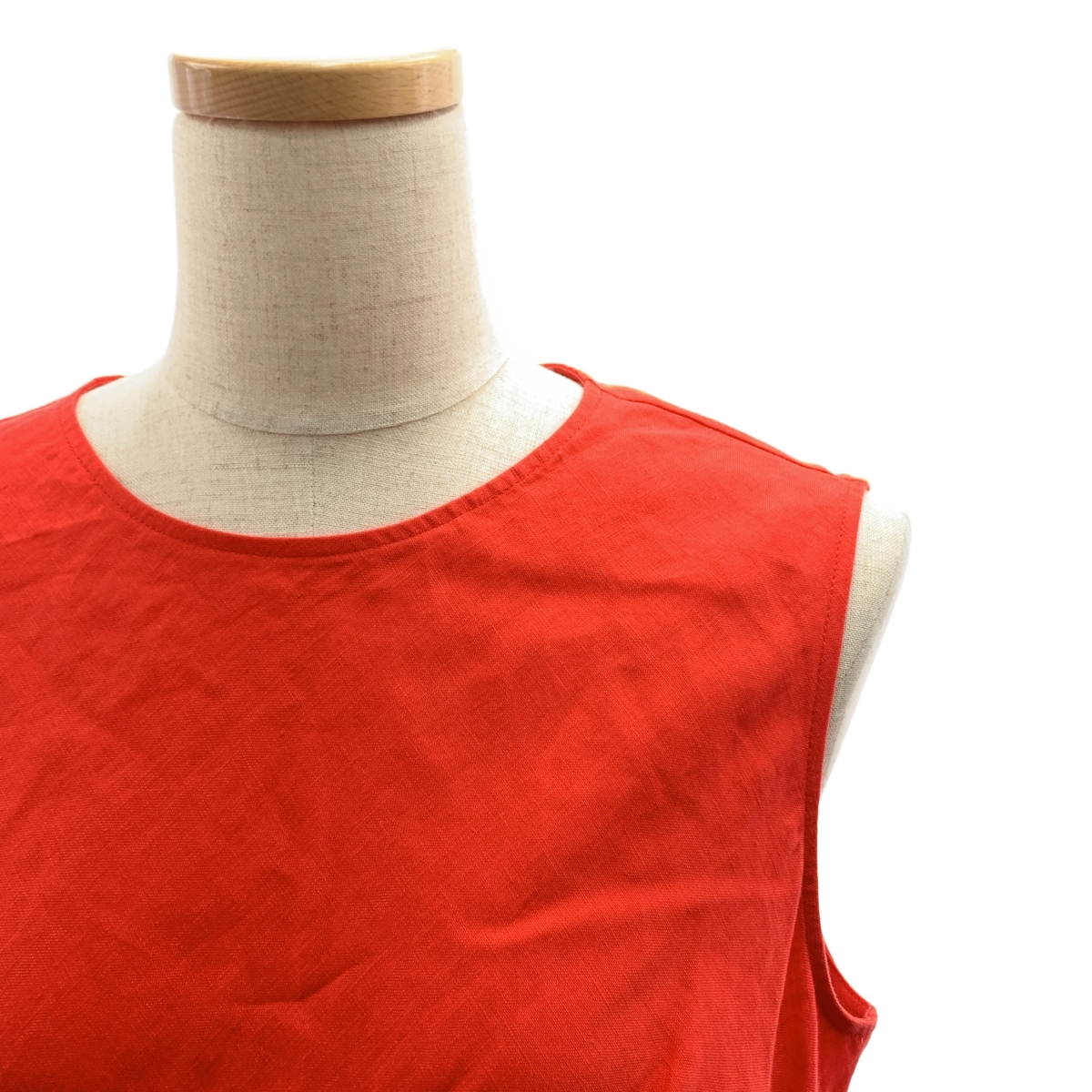 UNITED ARROWS / ユナイテッドアローズ ノースリーブ セミフレア リネン マキシワンピース