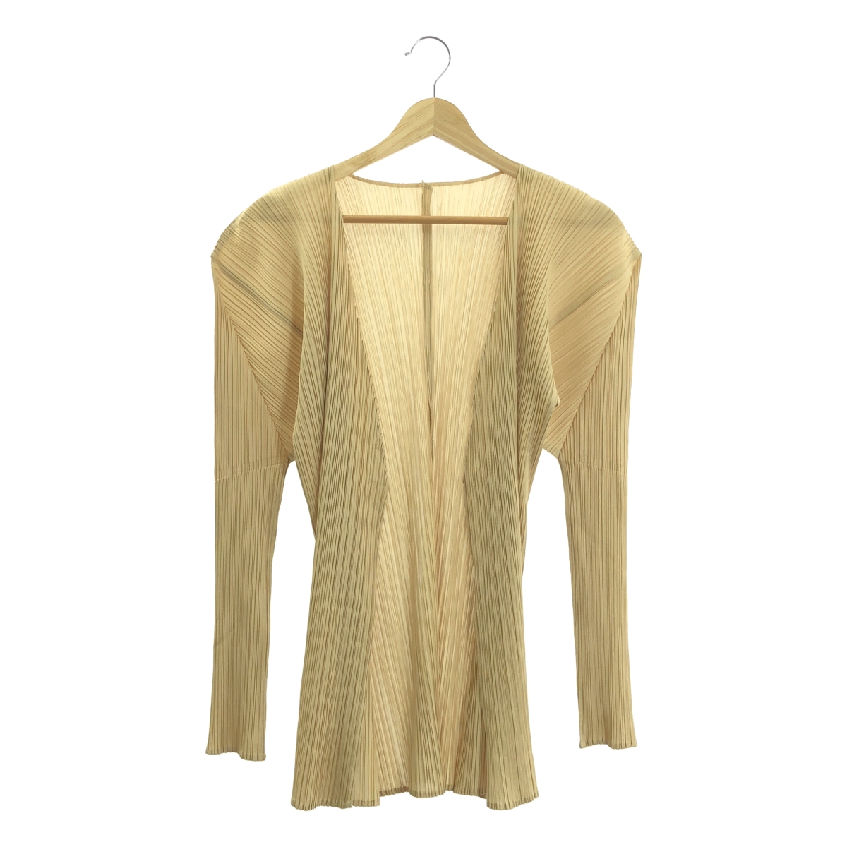 PLEATS PLEASE ISSEY MIYAKE / プリーツプリーズイッセイミヤケ ノーカラー ボタンレス カーディガン