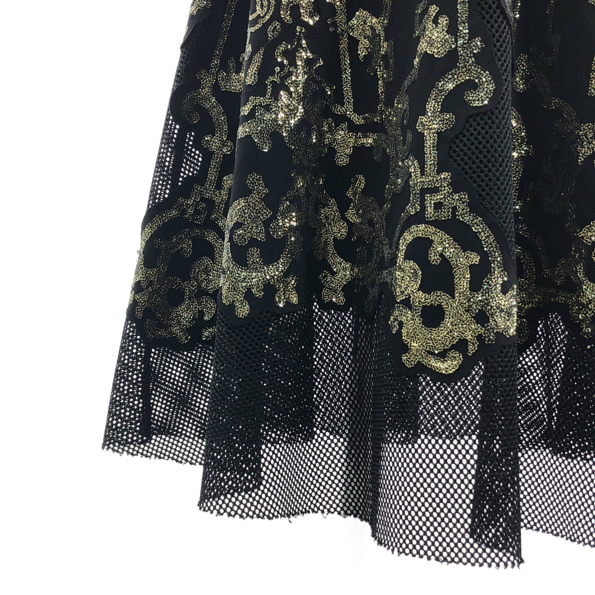 VIVIENNE TAM / ヴィヴィアンタム スパンコールデザイン ノースリーブ メッシュ ワンピース