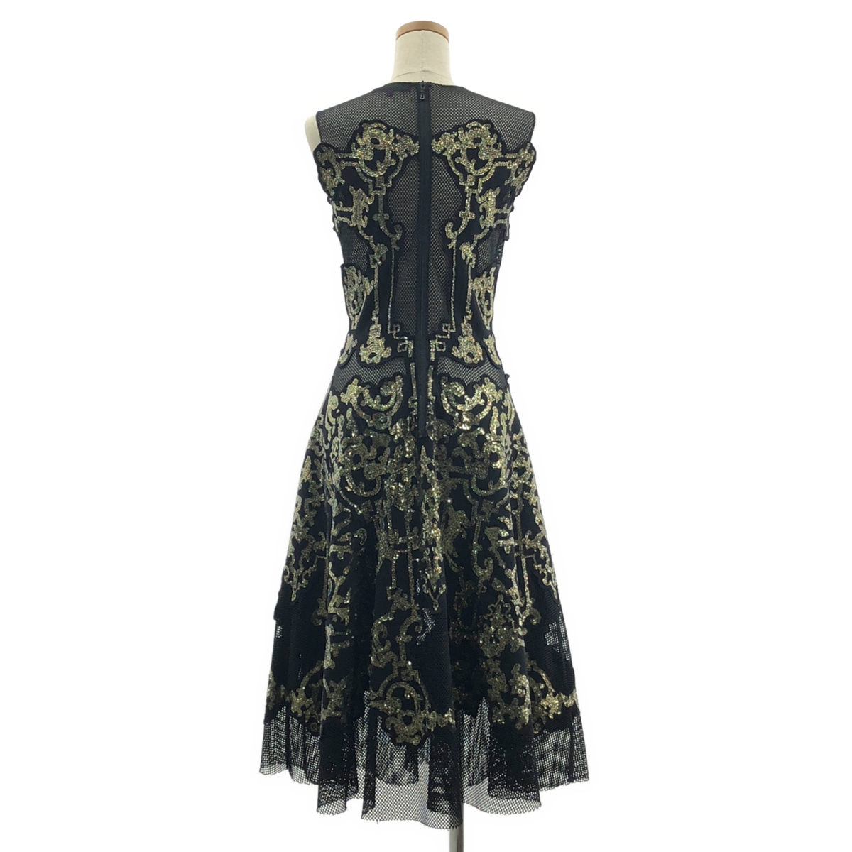 VIVIENNE TAM / ヴィヴィアンタム スパンコールデザイン ノースリーブ メッシュ ワンピース