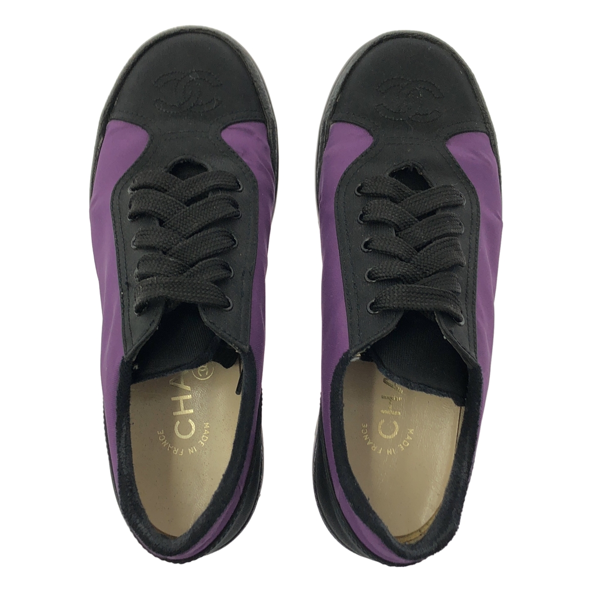 CHANEL / シャネル ココマーク ロゴ バイカラー ローカットスニーカー