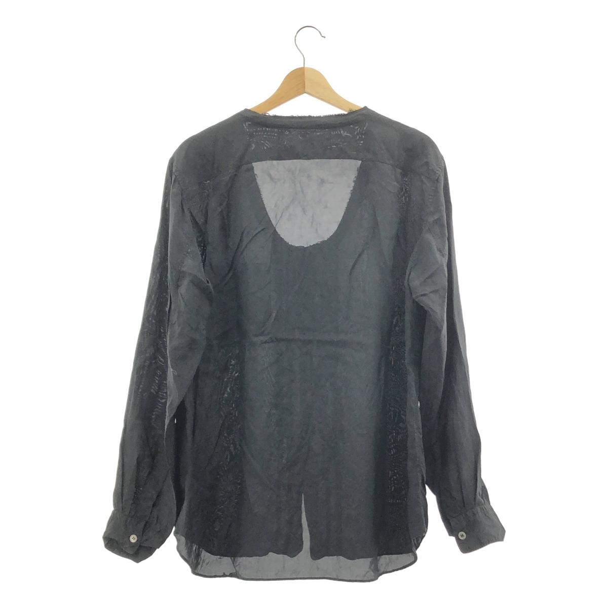 COMME des GARCONS HOMME PLUS / コムデギャルソンオムプリュス キュプラ フリル ノーカラーシャツ