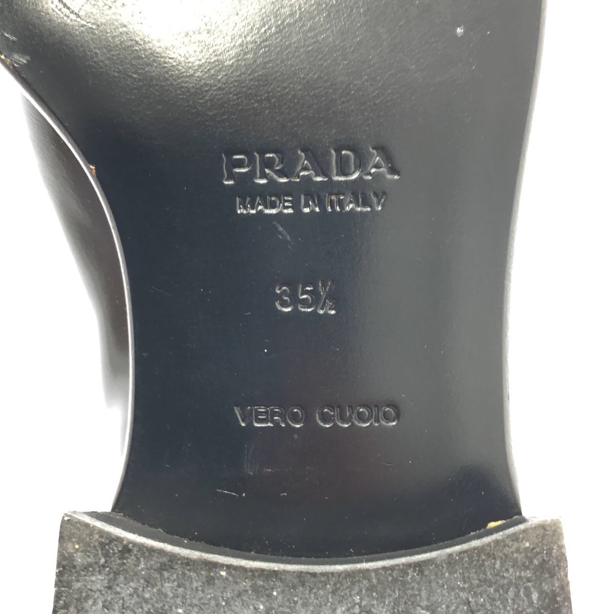 PRADA / プラダ ロゴプレート スクエアトゥ ローファー シューズ