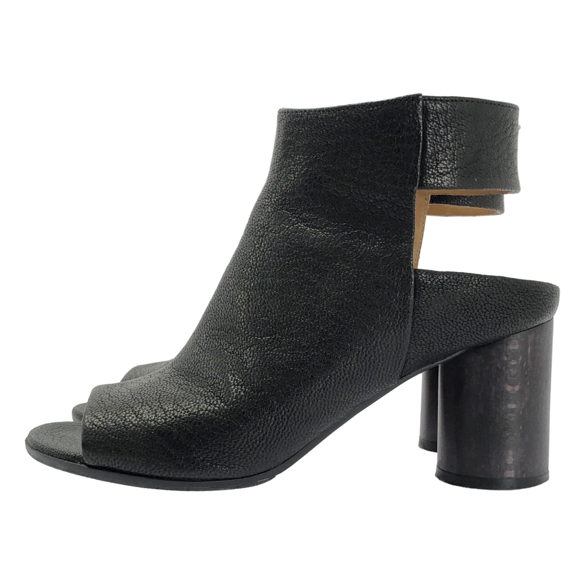 Maison Margiela / メゾンマルジェラ レザー オープントゥ チャンキーヒール サイドジップ サンダル ブーティ