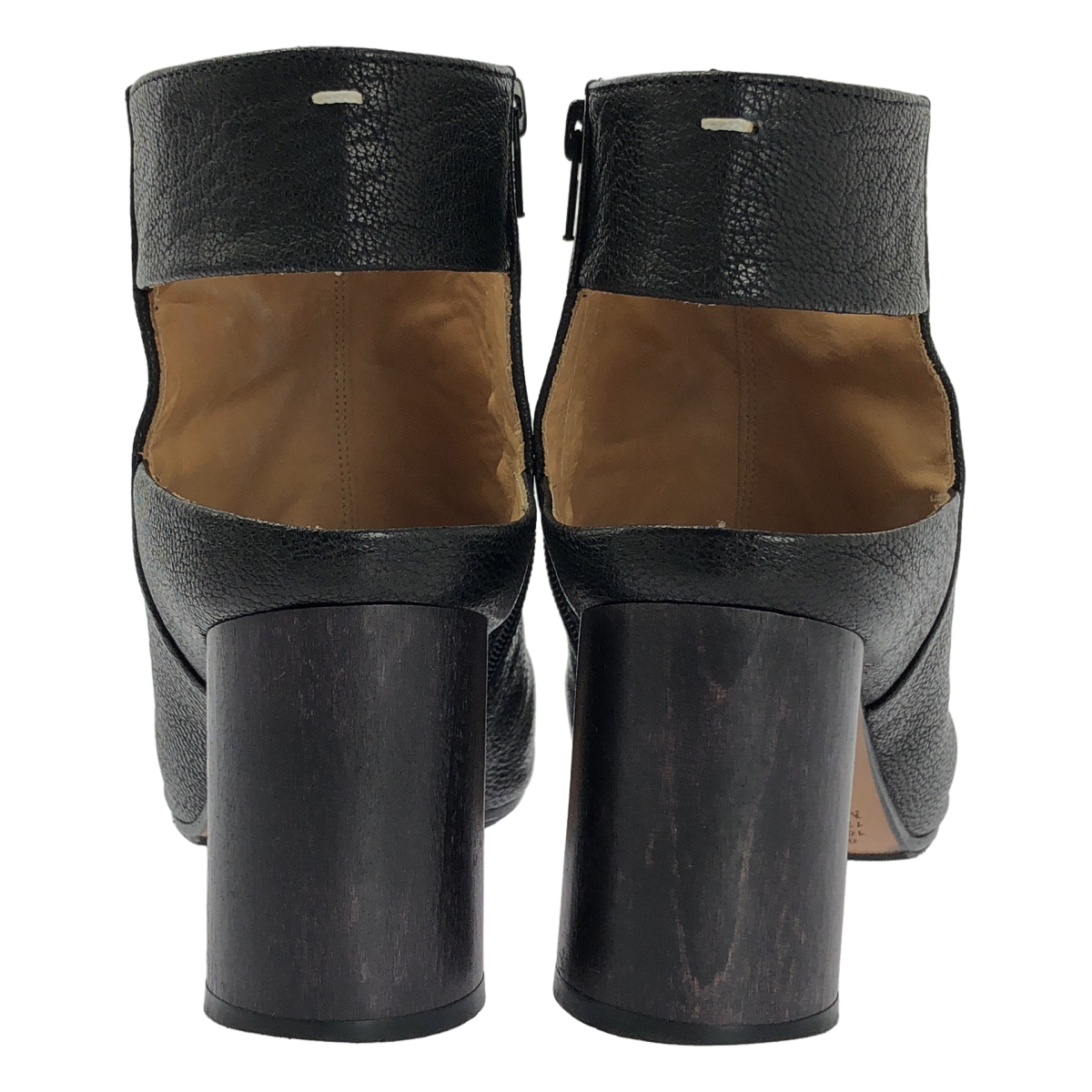 Maison Margiela / メゾンマルジェラ レザー オープントゥ チャンキーヒール サイドジップ サンダル ブーティ