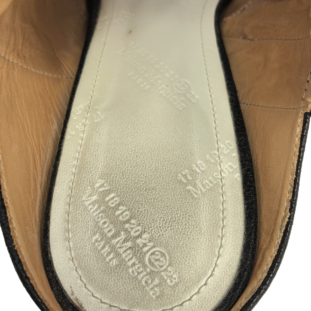 Maison Margiela / メゾンマルジェラ レザー オープントゥ チャンキーヒール サイドジップ サンダル ブーティ