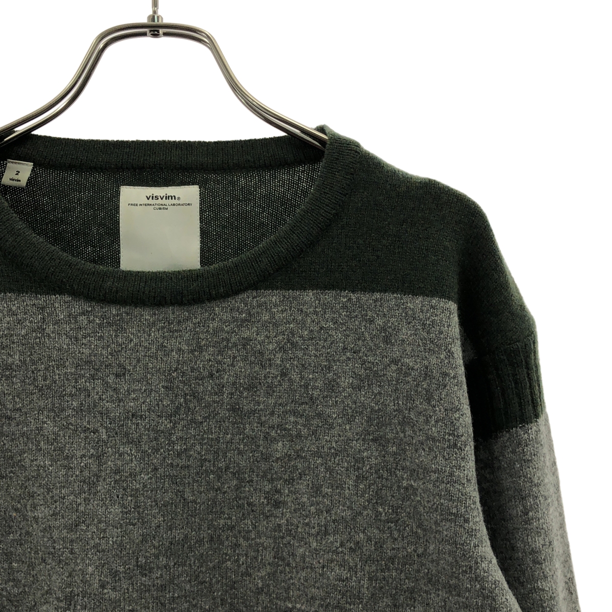 visvim / ビズビム バイカラー リブ切替 クルーネック ニット
