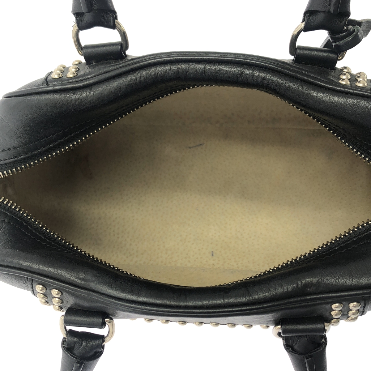 J&M DAVIDSON / ジェイアンドエムデヴィッドソン Drawer 別注 レザー スタッズ ハンドバッグ